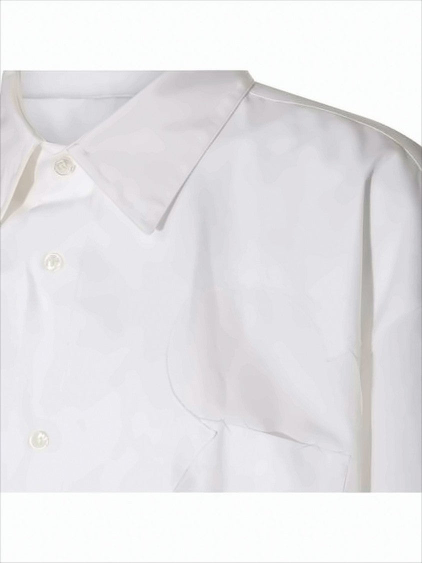 Maison Margiela Classic White Button-Up Shirt With Subtle Stitching Details