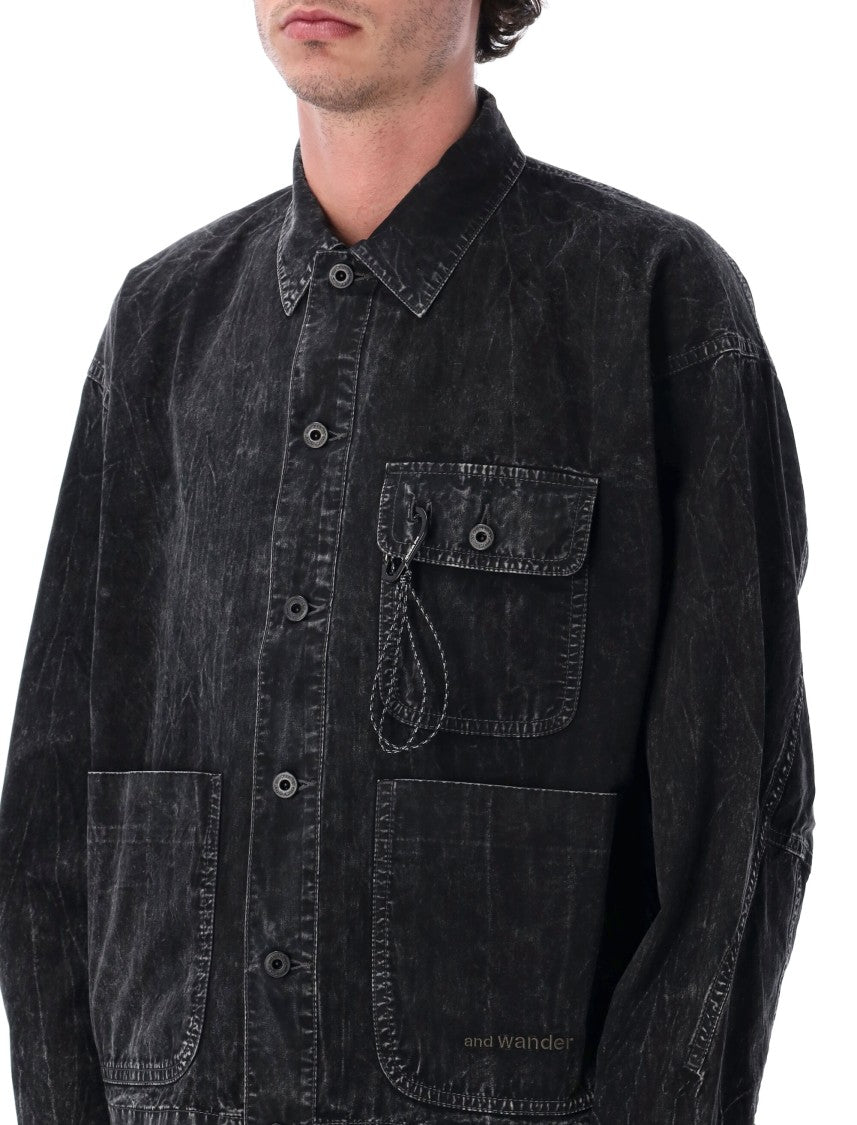 And Wander Textured Cotton Long Jacket