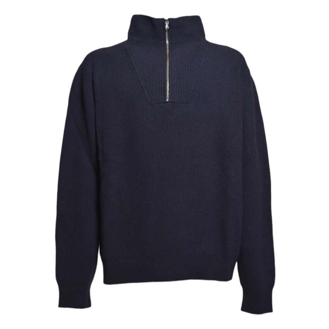 Paura Helsinki Sweater In Blue Wool With Zip