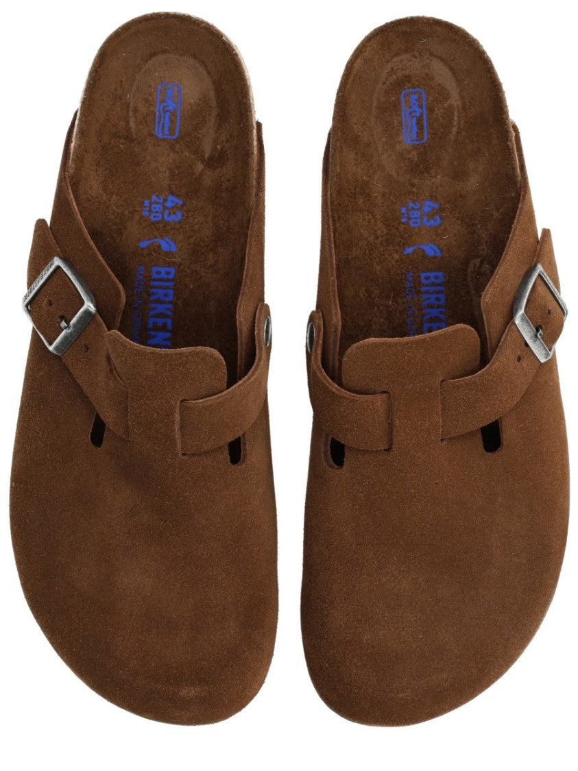 Birkenstock Narrow-Fit Suede Slip-On Sabot With Adjustable Strap