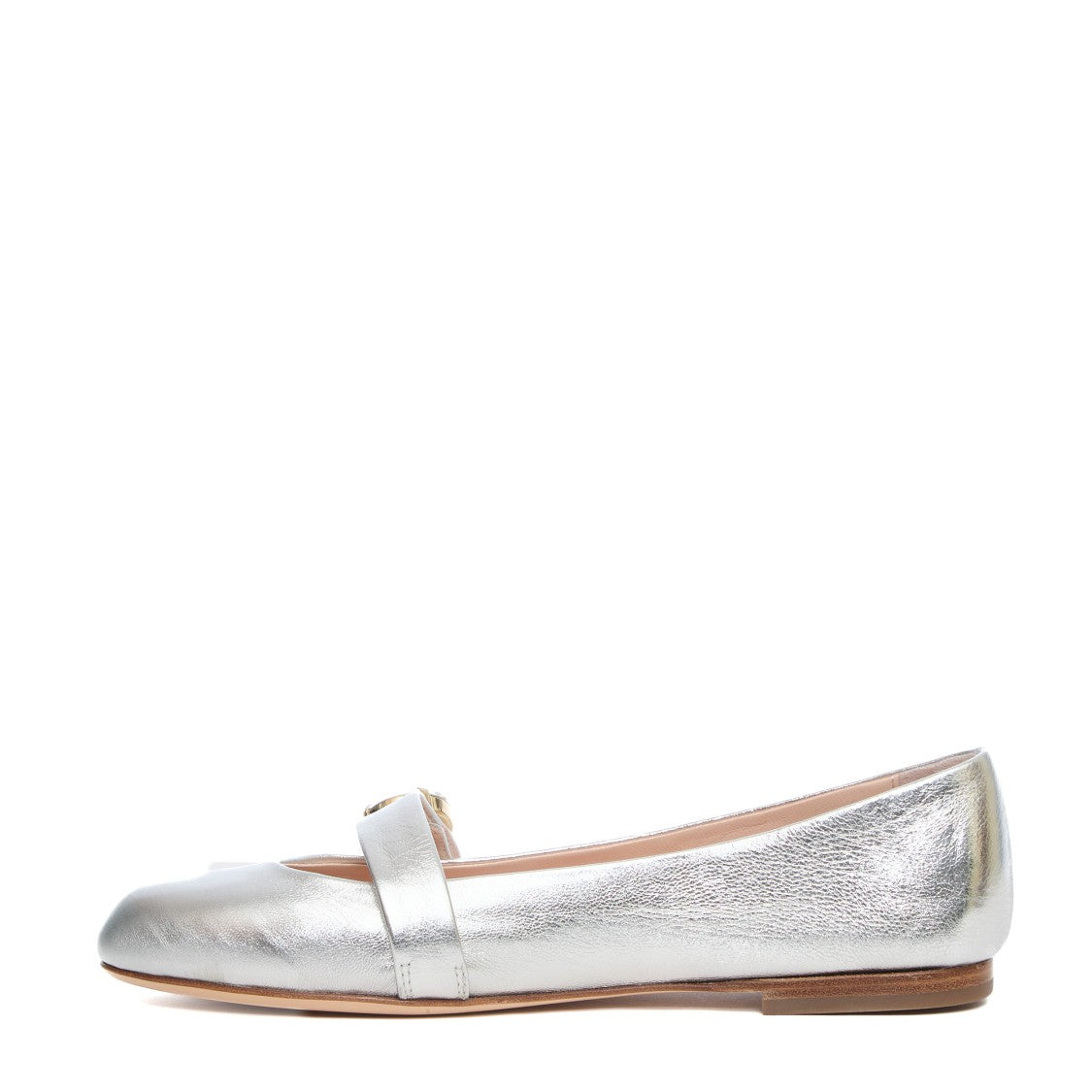 Agl Ballerine Milly Precious In Silver Leather