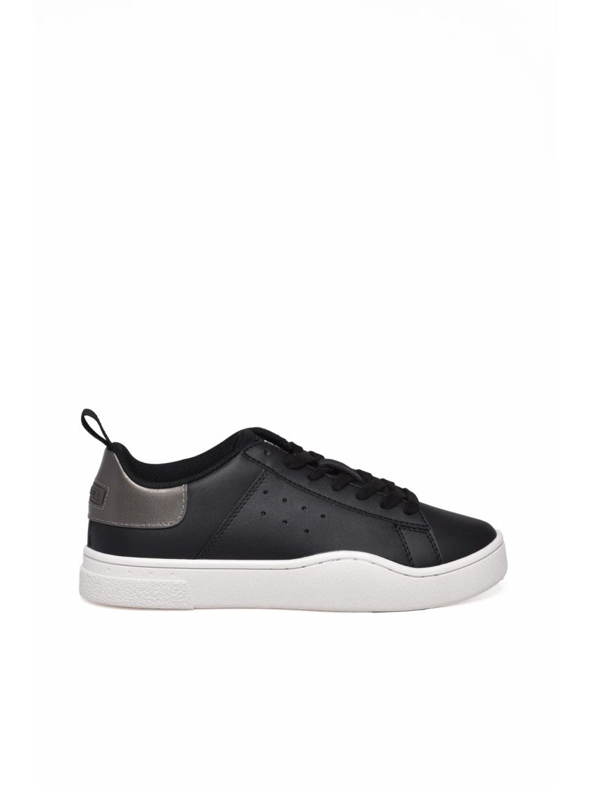 Diesel Black Silver Perforated Rubber Sneakers