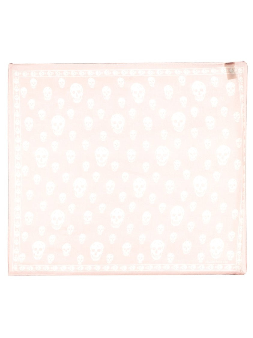 Alexander Mcqueen Silk Scarf With Subtle Skull Pattern