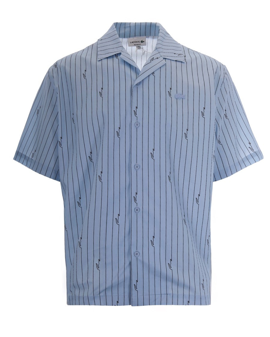 Lacoste Boxy Fit Chambray Buffalo Shirt With Crocodile Motif
