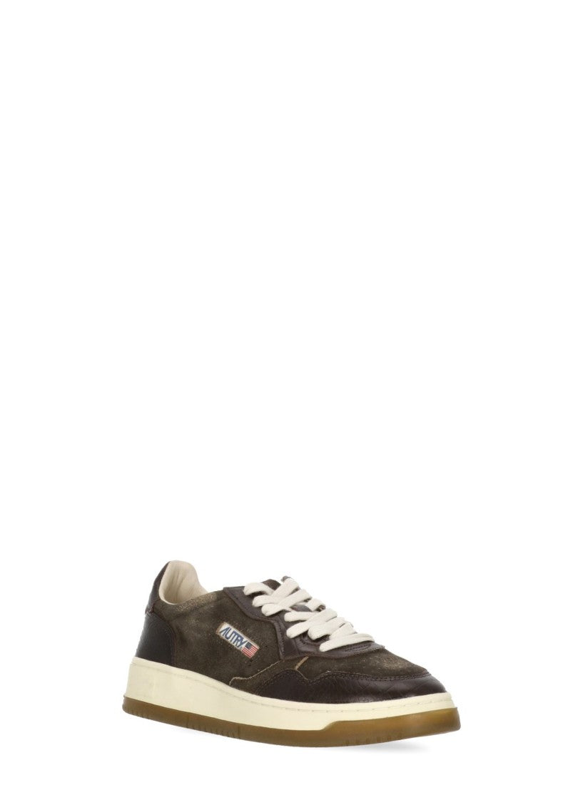 Autry Brown Tortoiseshell Heel Contrast Sneakers