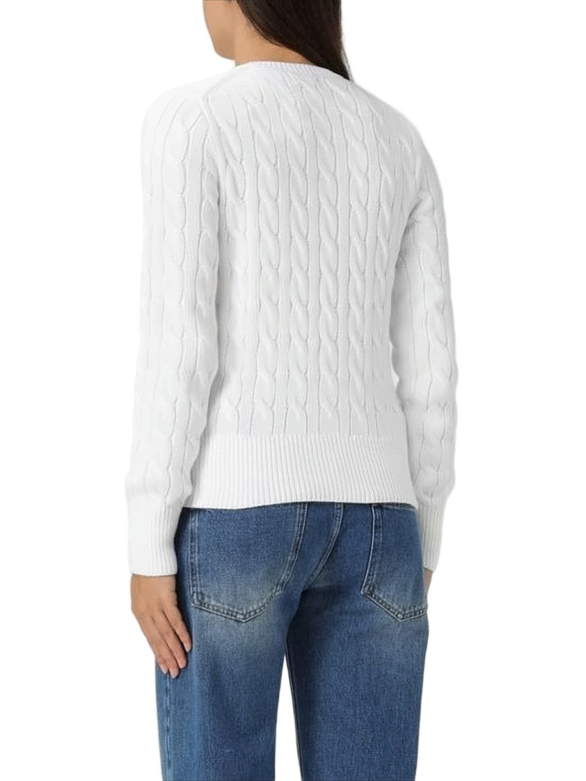 Polo Ralph Lauren Cropped Cable Knit Cardigan With Button-Down Front