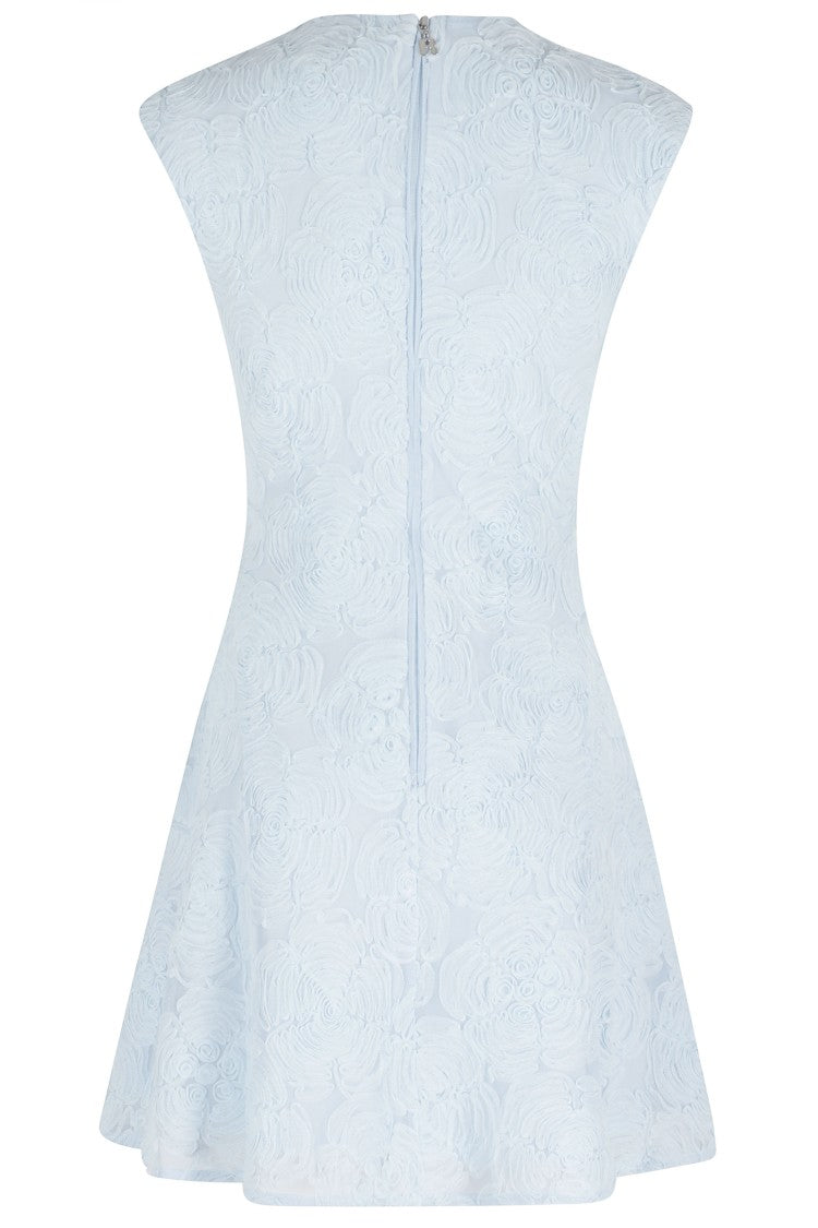 Rotate Heavenly Tone On Tone Floral Patterned Polyester Mini Dress