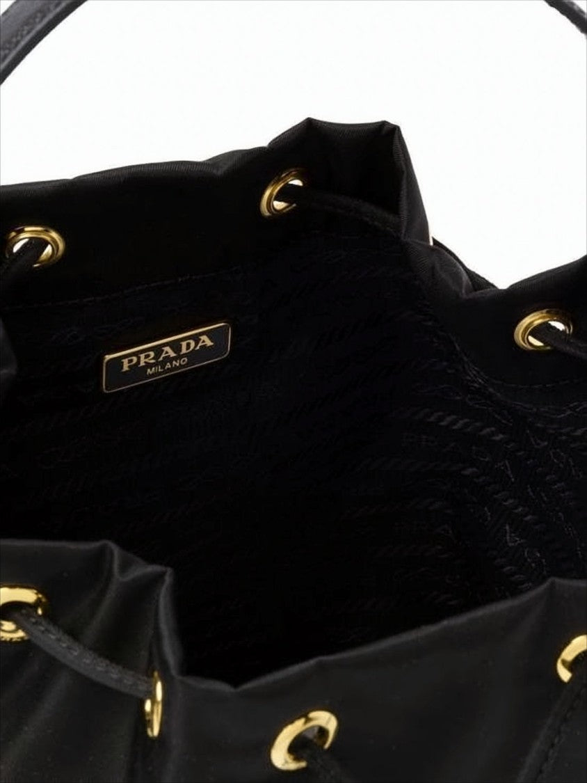 Prada Nylon Tote With Calf Leather Accents