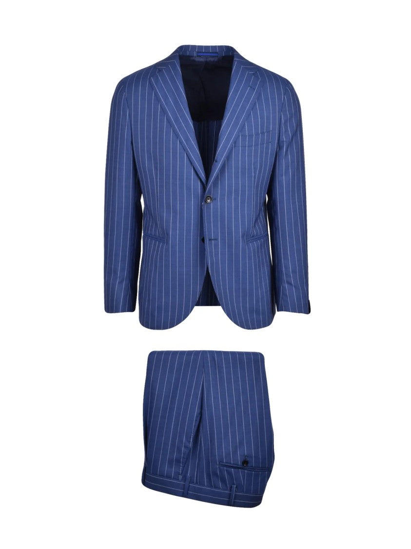 Di Pietro Sartoria Blue Virgin Wool Sartorial Men Suit