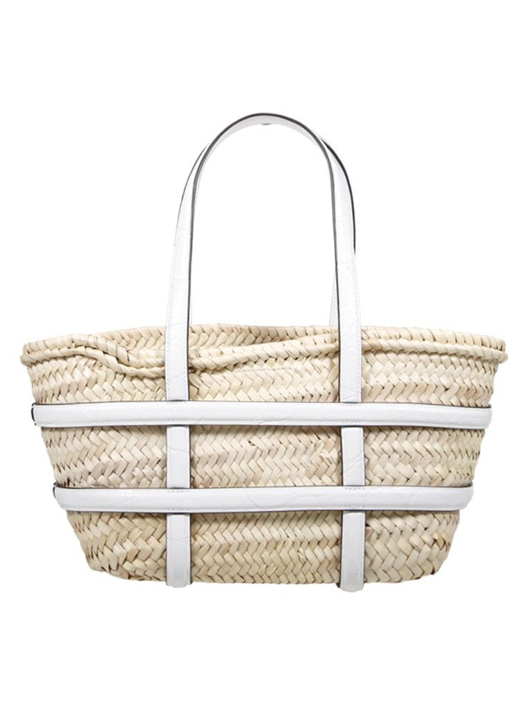 Tory Burch Woven Raffia Bag With Structured Silhouette