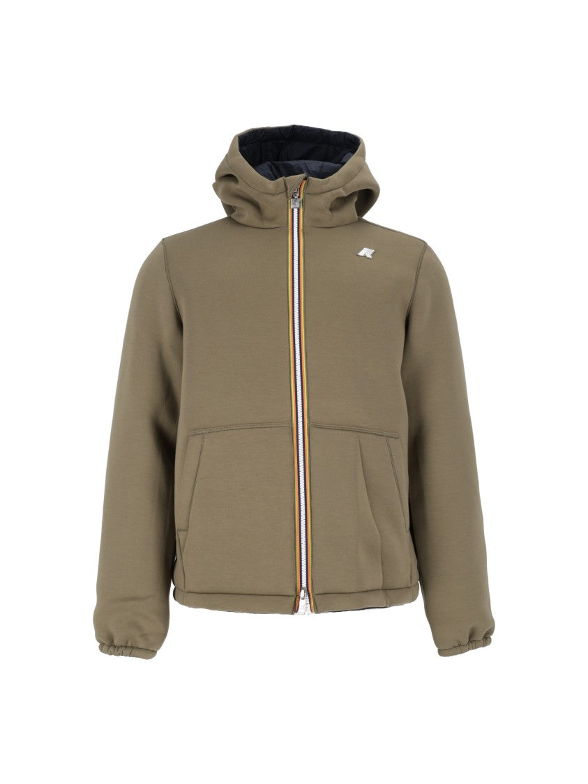 K-Way Jack Spacer Nylon Double Corto Cropped Hooded Jacket