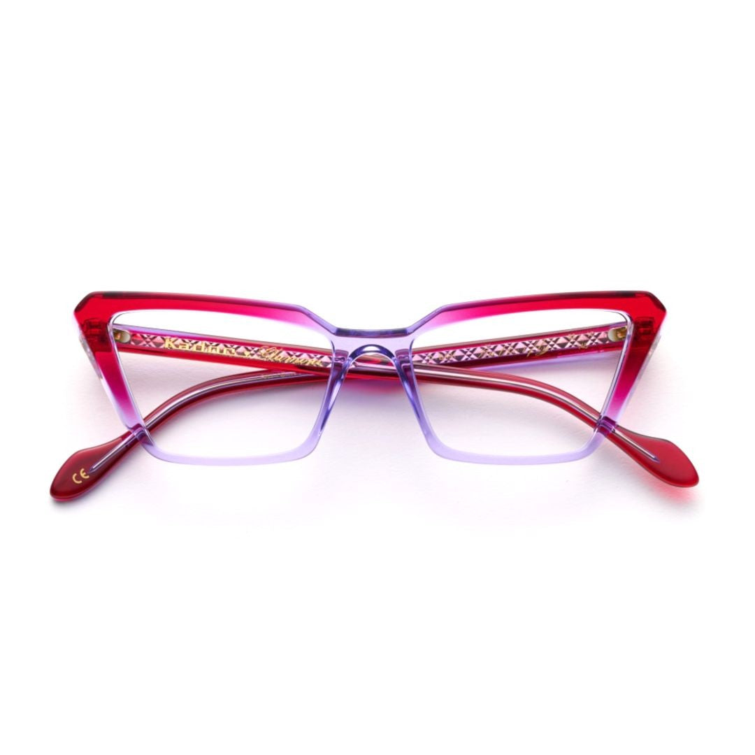 Kador Butterfly Glamour-V Angular Cat-Eye Sunglasses With Gradient Finish