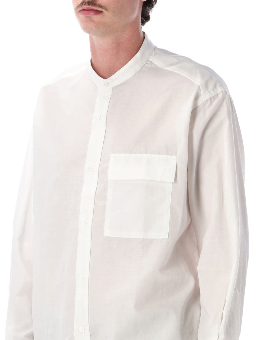 Still By Hand Pocketwork Shirt Band Collar Shirt
