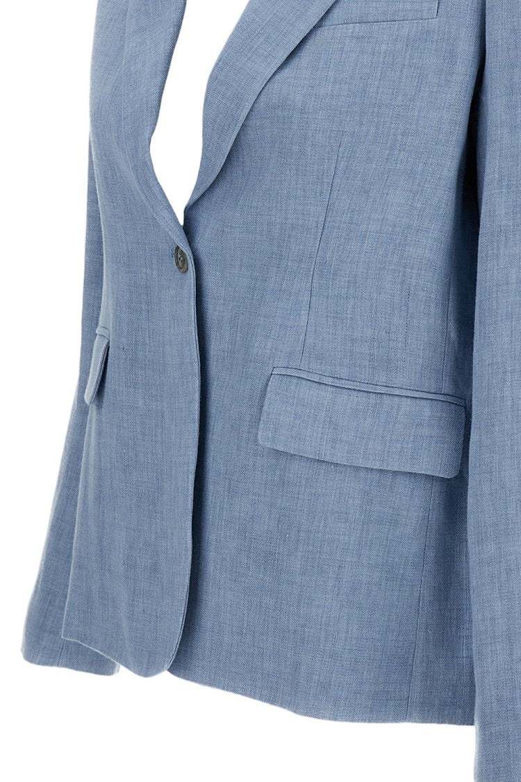 Parosh Clear Blue Jacket With Minimalist Silhouette