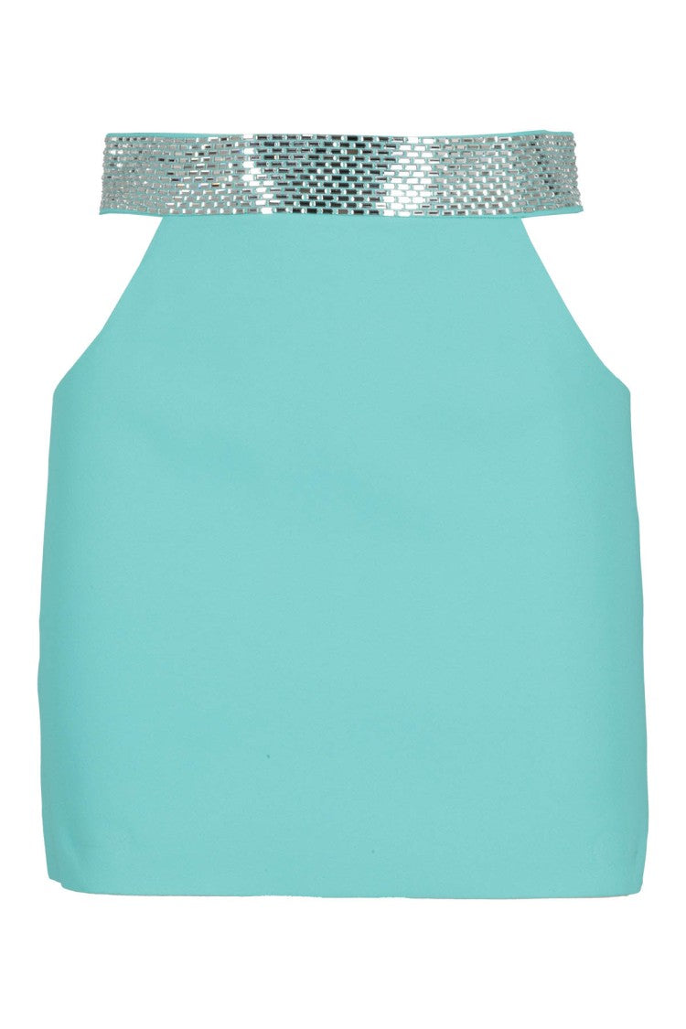 Giuseppe Di Morabito Blue Cady Envers Satin Mini Skirt