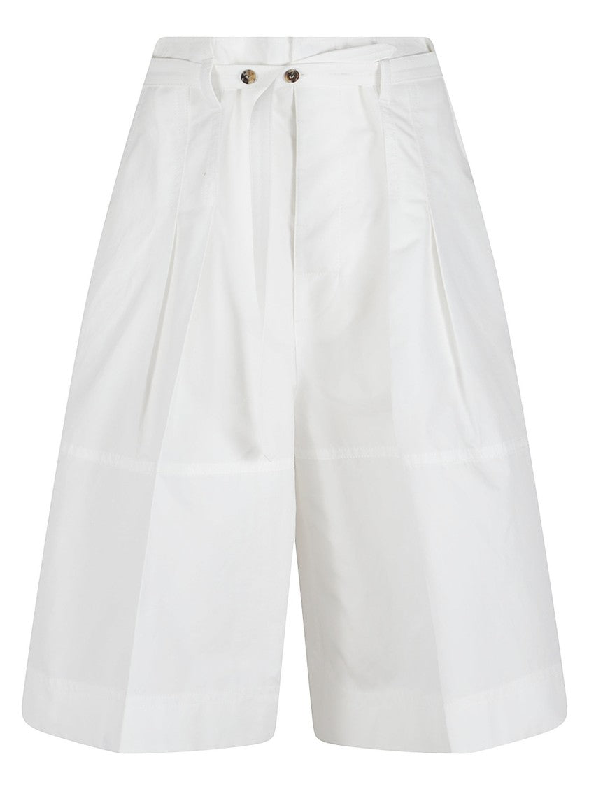 Bottega Veneta High-Waisted Wide-Leg Pleated Shorts