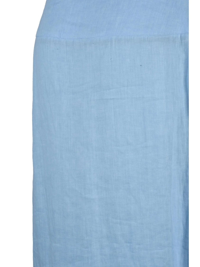 Eleventy Light Blue Linen Long Skirt