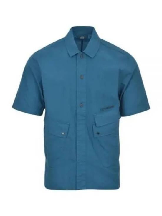 C.P. Company Short-Sleeve Utility Shirt With Flap Pockets And Classic Collar