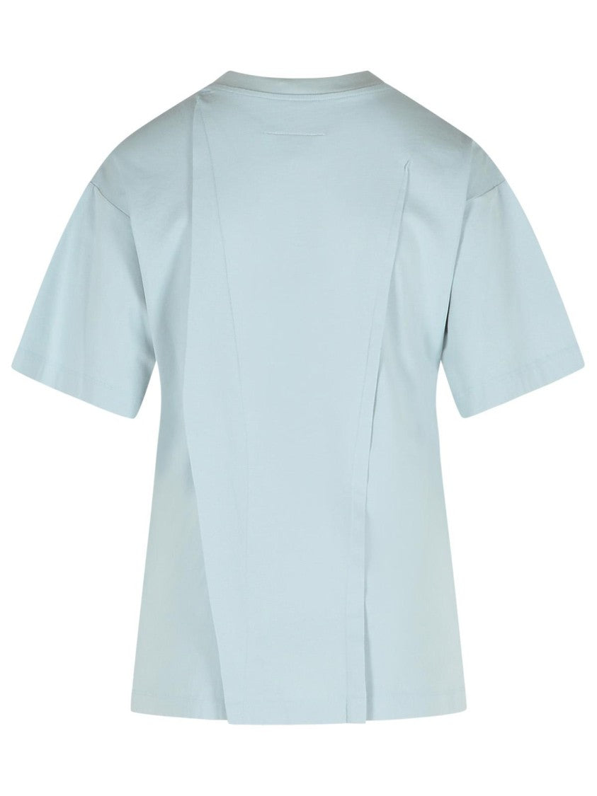 Mm6 By Maison Margiela Light Blue Cotton T-Shirt