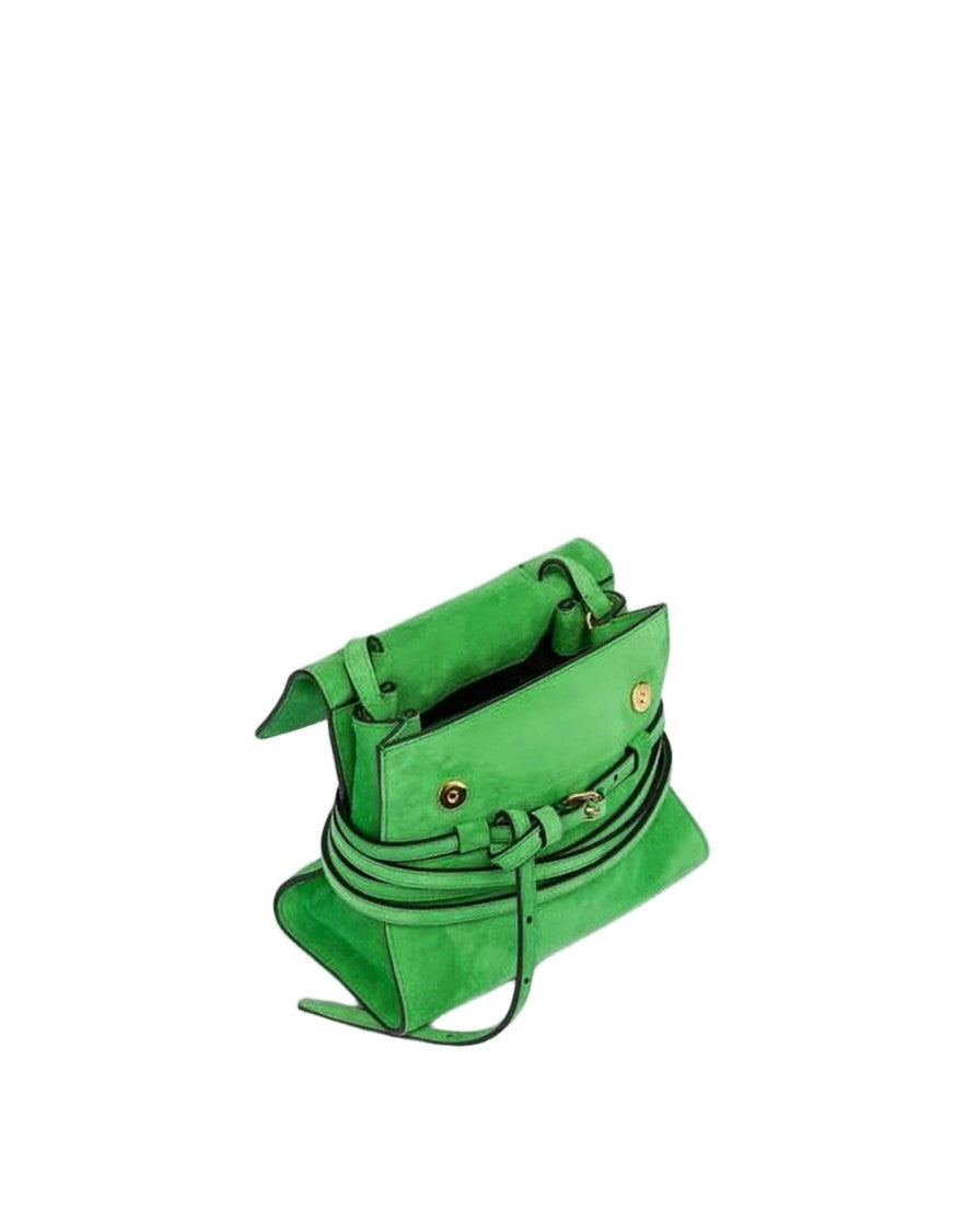 Moschino Structured Green Calf Leather Tote Bag