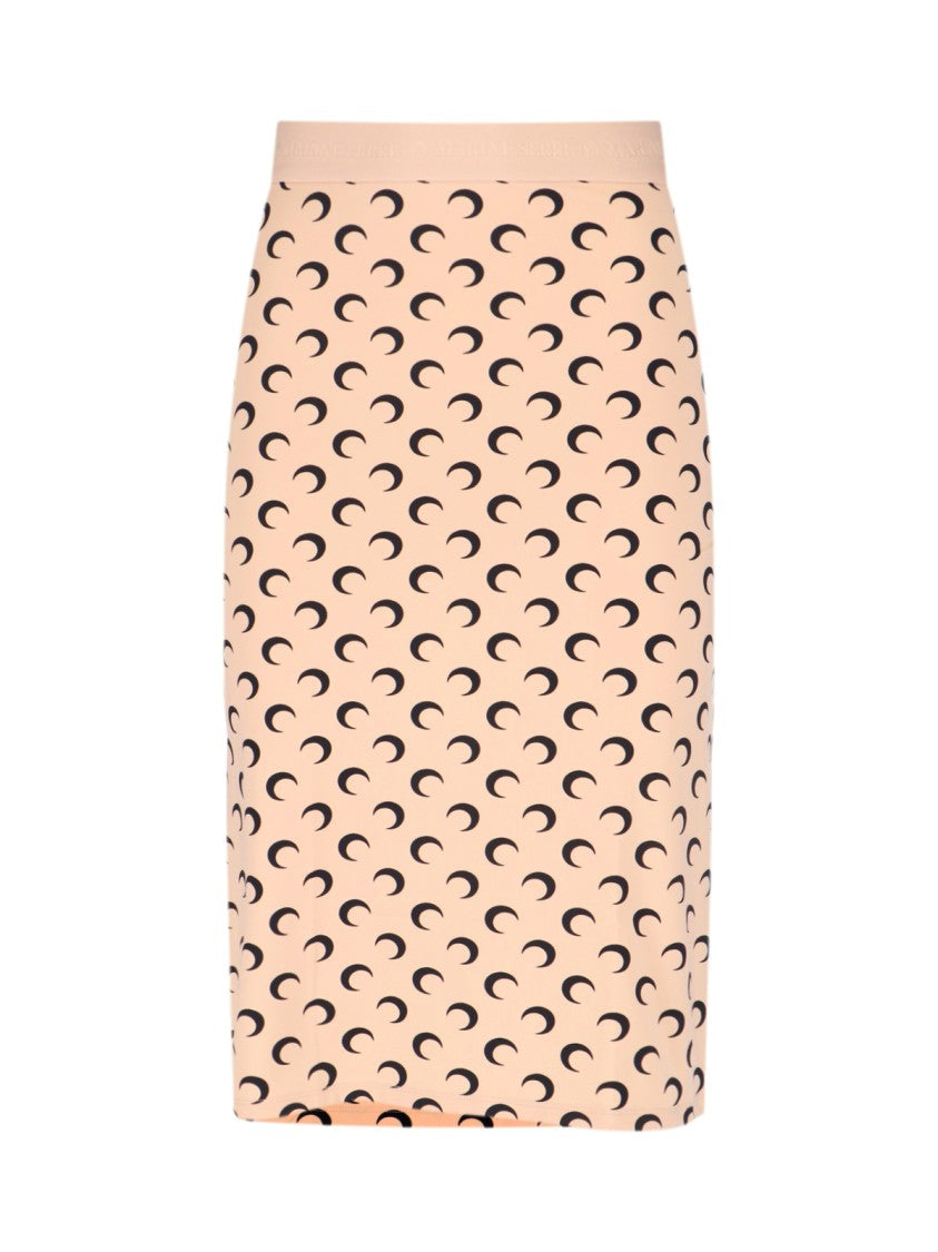 Marine Serre Moon Midi Skirt – Beige