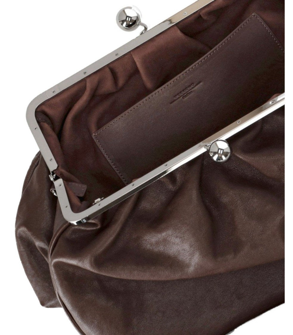 Max Mara Pasticcino Cristin Large Dark Brown Clutch