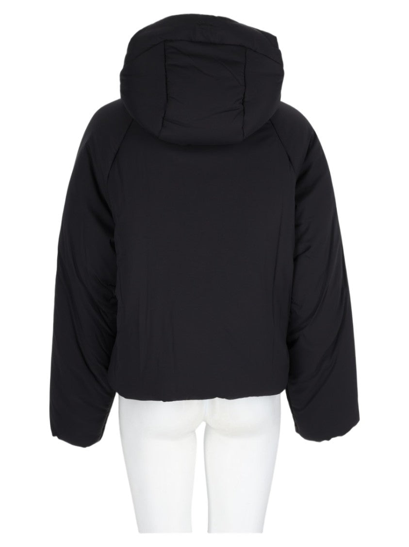 Laminar Black High-Collar Cropped Down Jacket