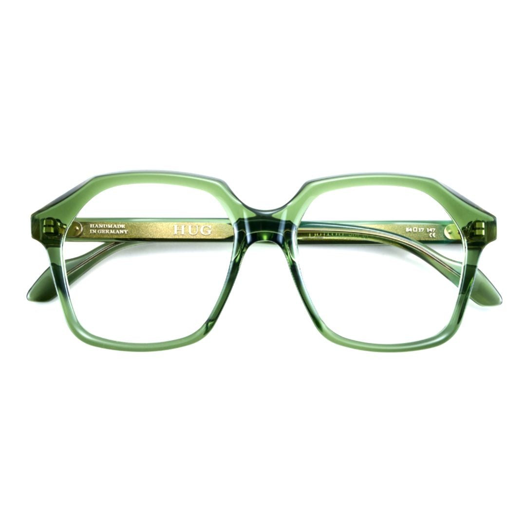 Hug Dalton 24K Translucent Green Acetate Eyeglasses With Gold Accents