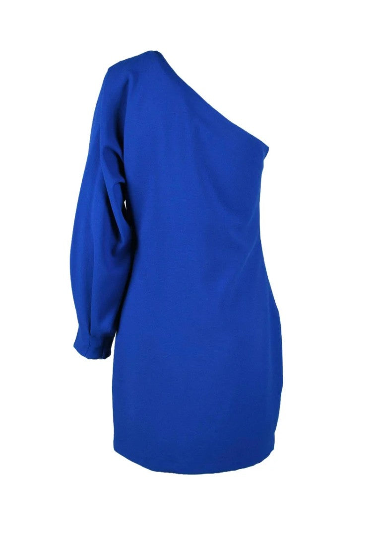 Access Fashion Blue Mixed Fabric Dress