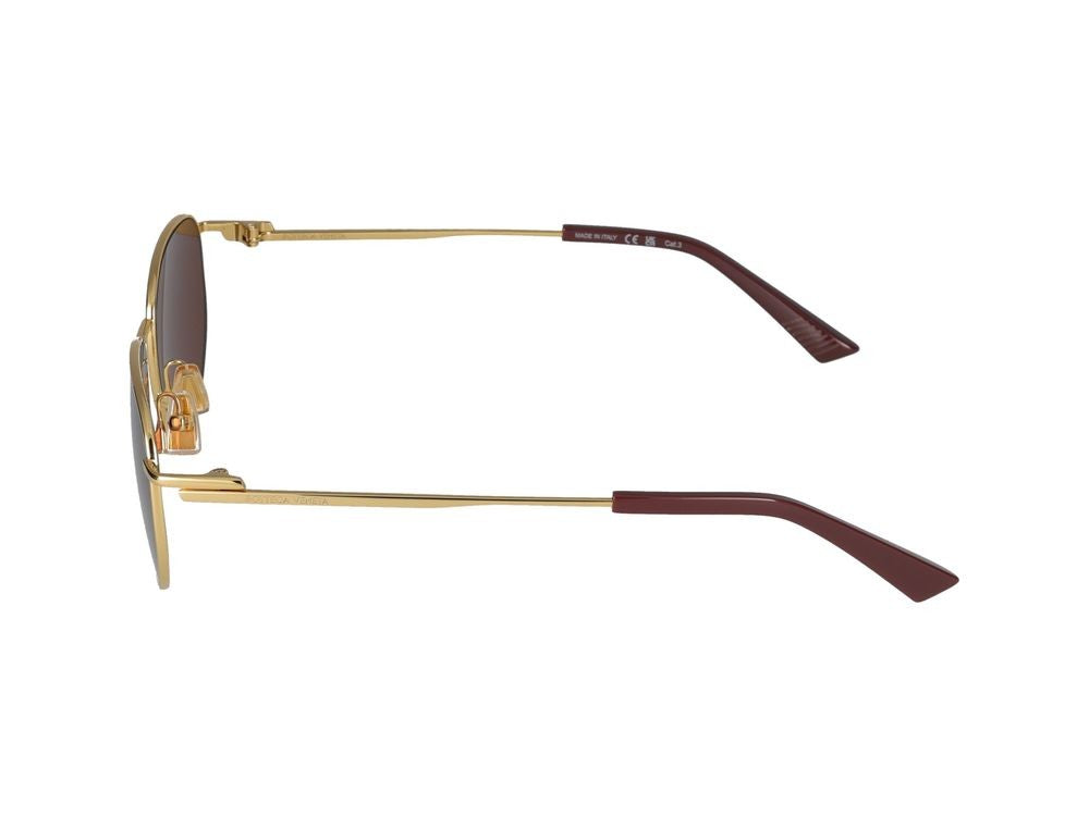 Bottega Veneta Gold Gold-Finish Metal Round Sunglasses