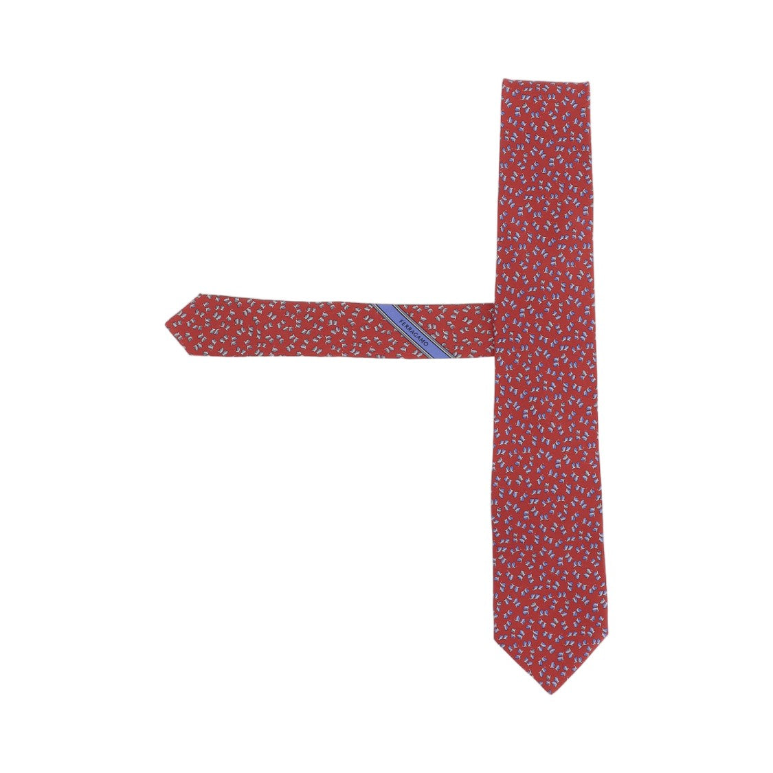 Salvatore Ferragamo Red Patterned Silk Tie