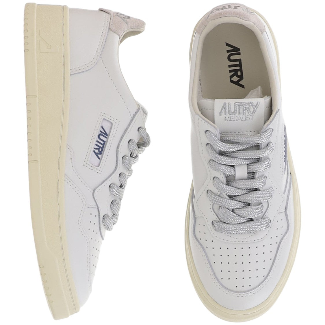 Autry Low-Top Leather Sneakers With Contrast Heel Tab