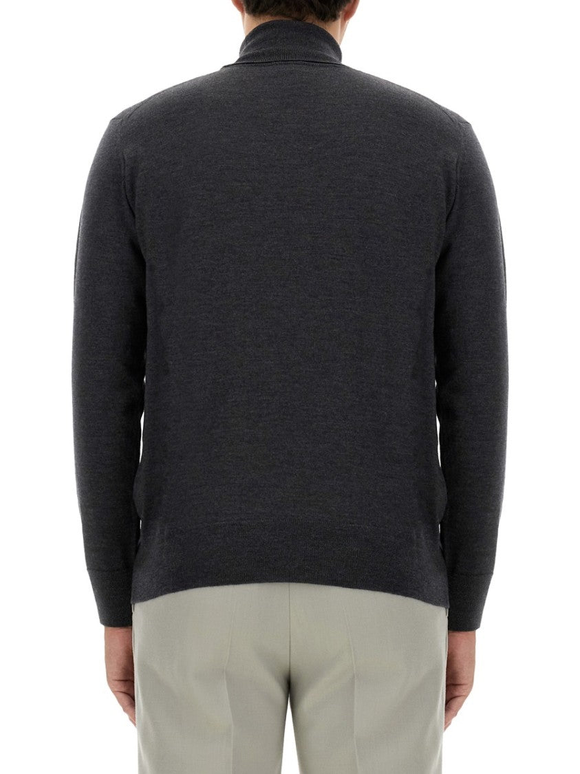 Etro Fitted Grey Wool Turtleneck