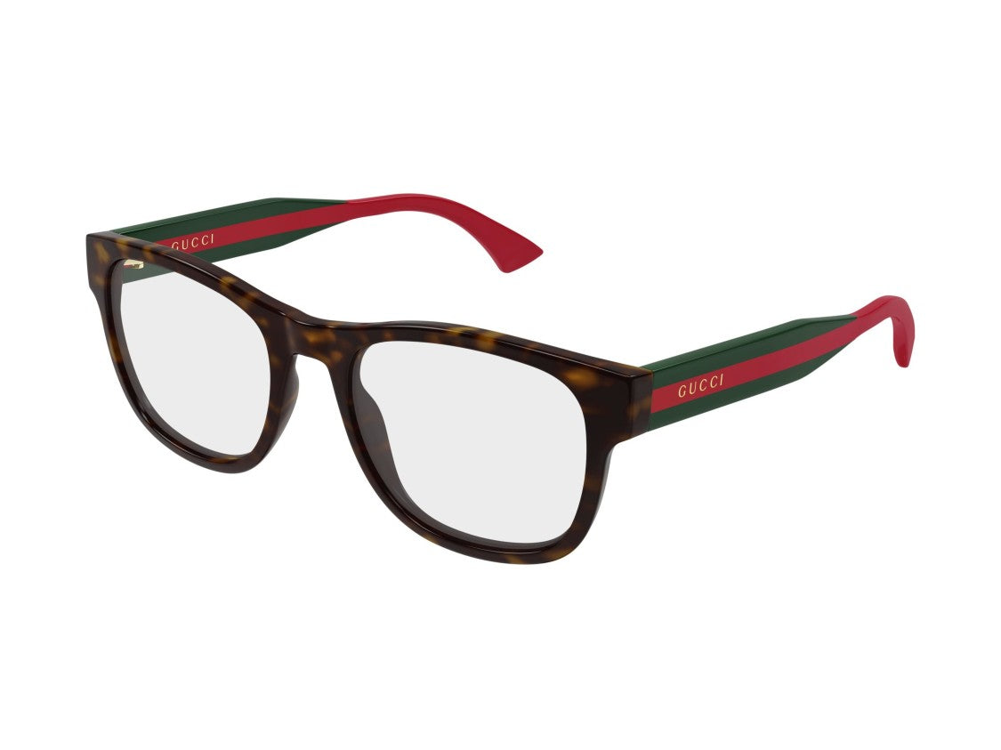 Gucci Gg0004onn Striped Tortoiseshell Bold Square Eyeglasses
