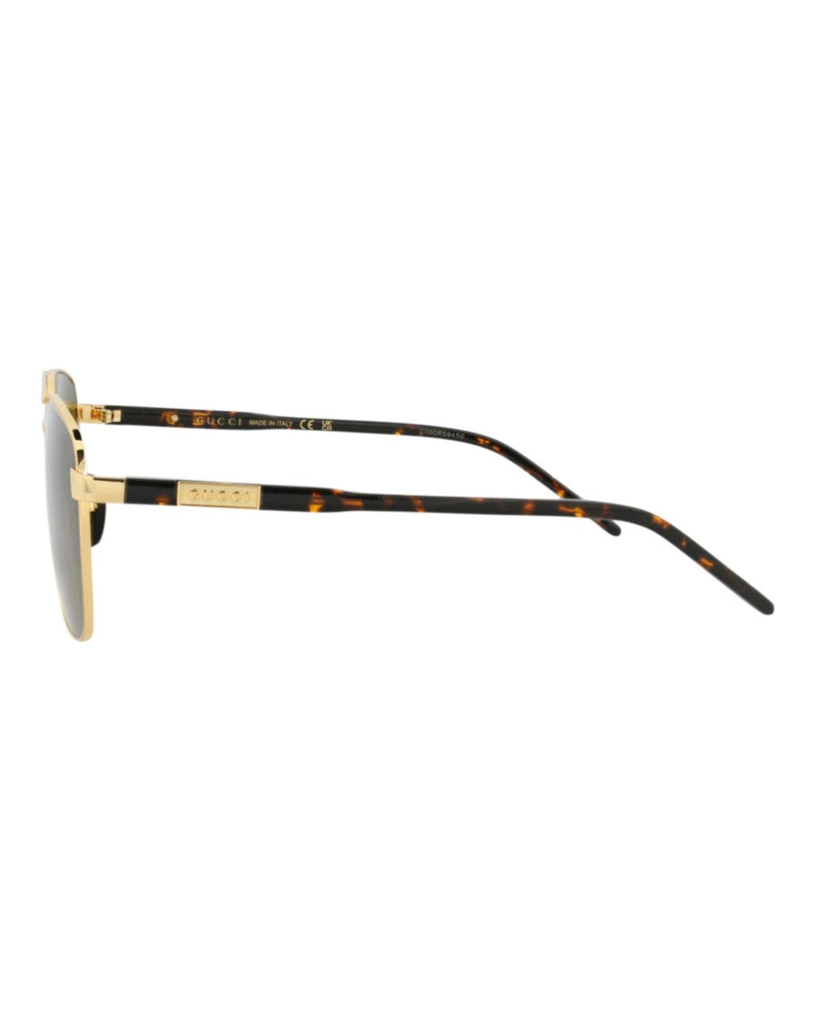 Gucci Aviator-Frame Metal Sunglasses