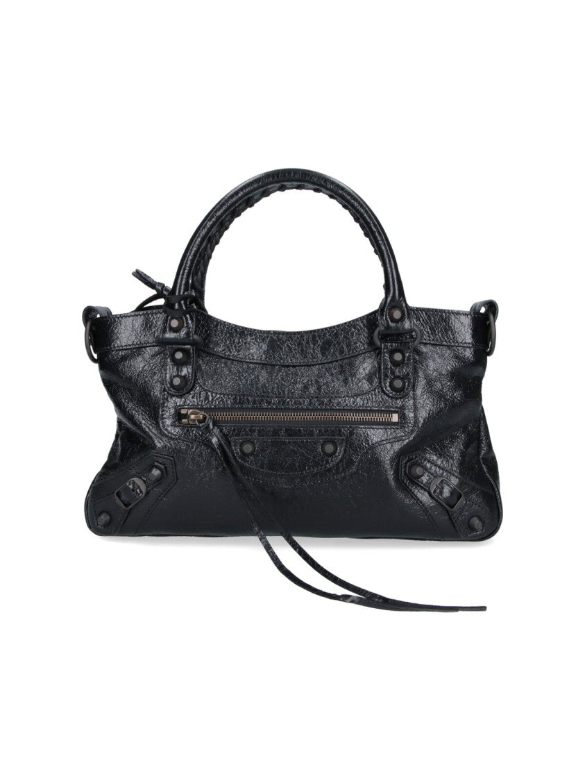 Balenciaga Black Le City First Arena Lambskin Leather Shoulder Bag