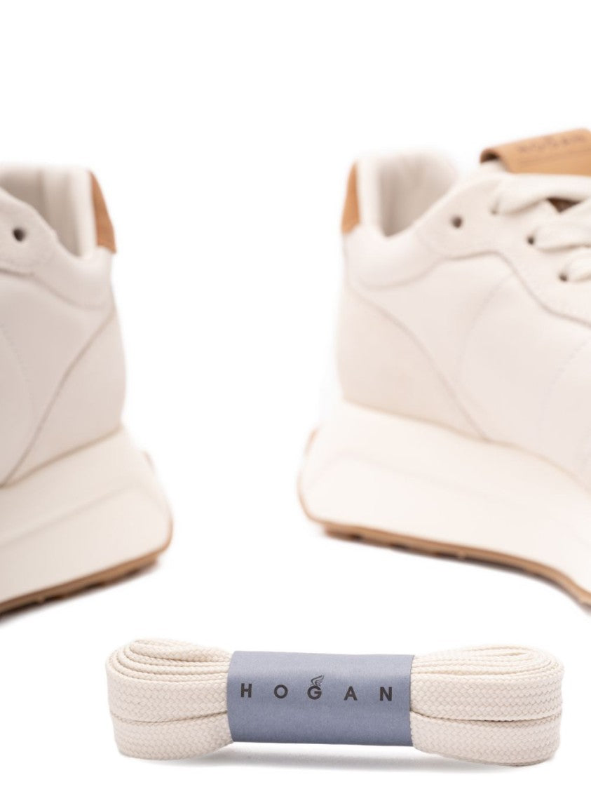 Hogan Beige Sneakers With Silk