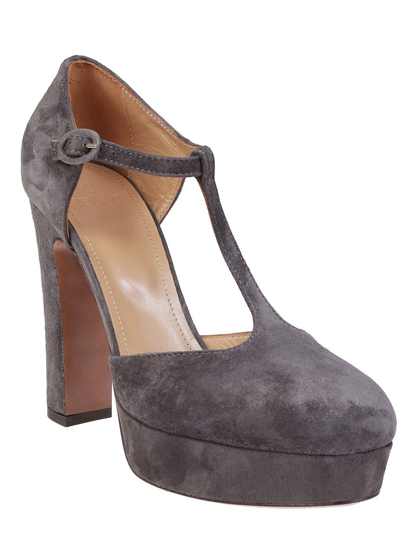 Relac T-Strap High-Heeled Pumps With Platform Sole