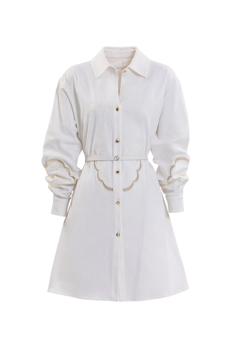Saiid Kobeisy Perforated Denim Dress