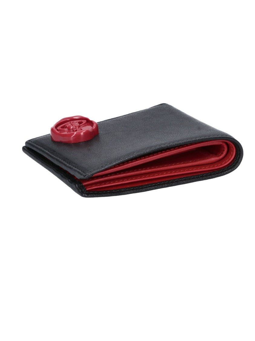 Vivienne Westwood Black Orb Logo Smooth Leather Bifold Wallet