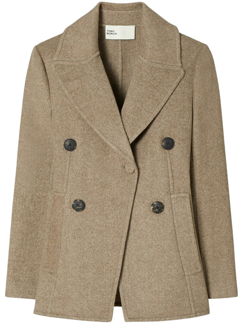 Tory Burch Twill Jacket With Classic Collar And Button-Down Front