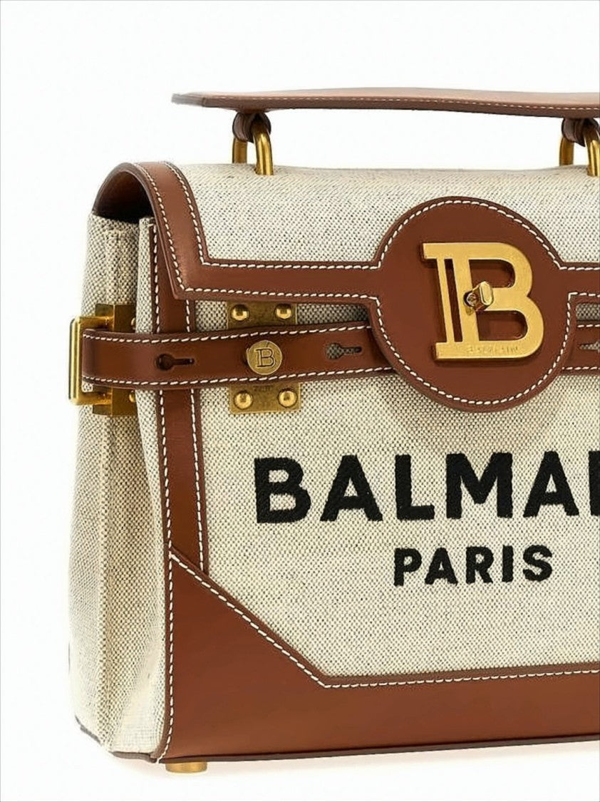 Balmain Canvas And Calf Leather Tote Bag