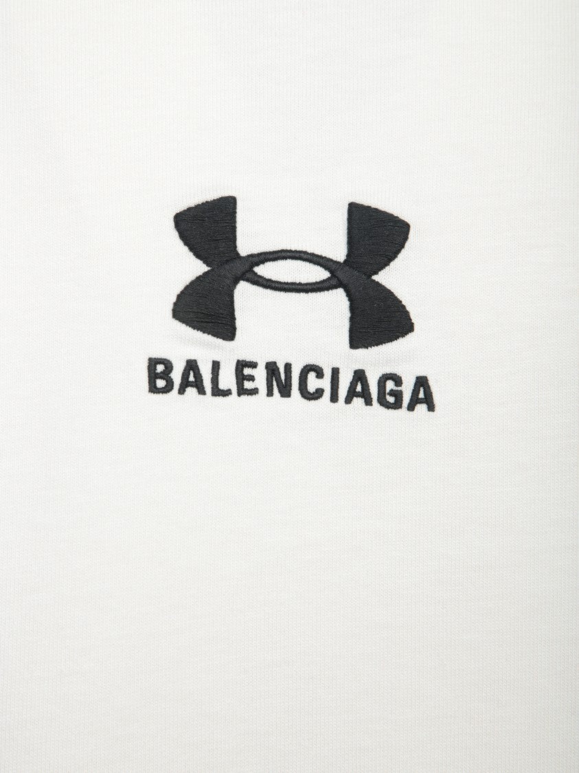 Balenciaga White T-Shirt With Design And Subtle Logo