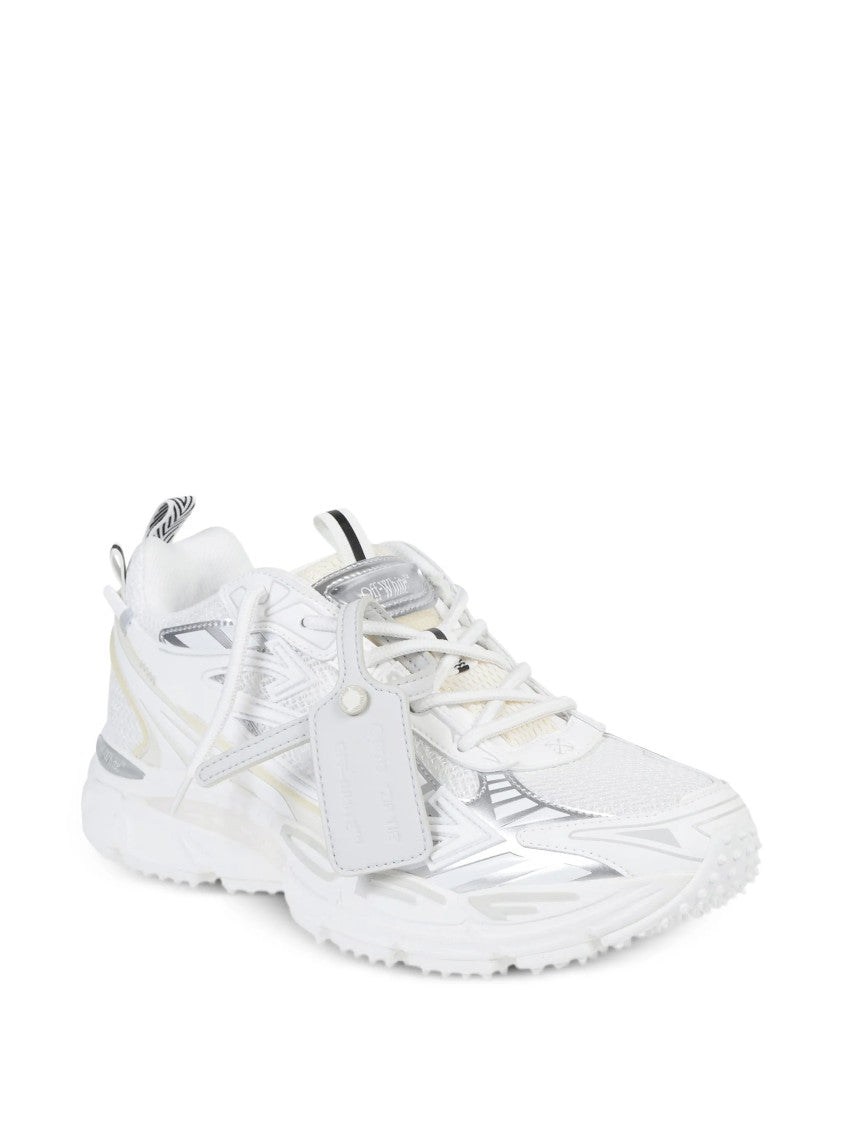 Off-White Layered White Sneakers With Dynamic Mesh And Reflective Accents