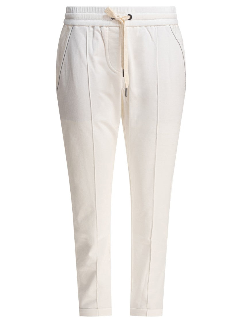 Brunello Cucinelli Tailored White Trousers
