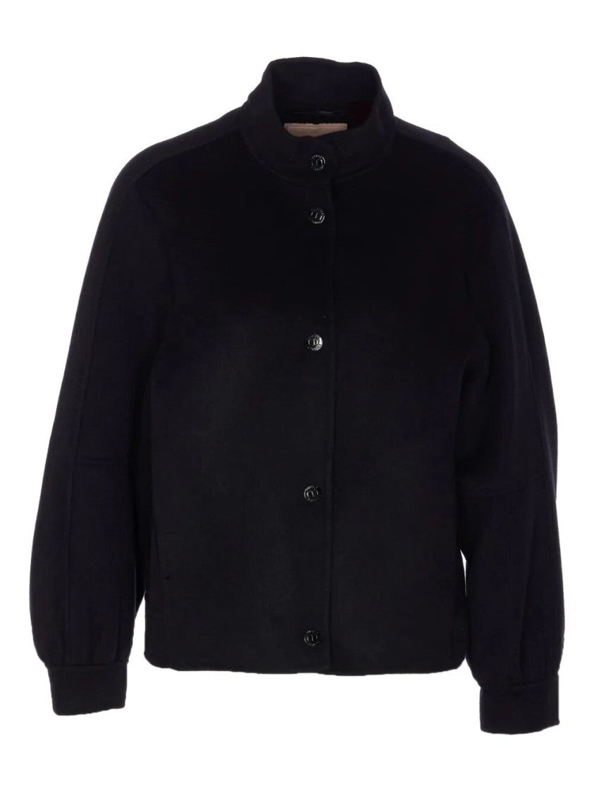 Twin-Set Classic Black Jacket With High Collar