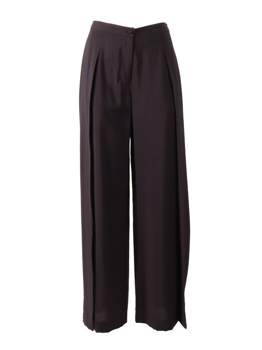 Emporio Armani High Waisted Pleated Straight-Leg Pants