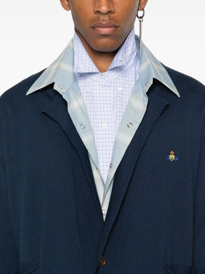 Vivienne Westwood Navy V-Neck Cardigan
