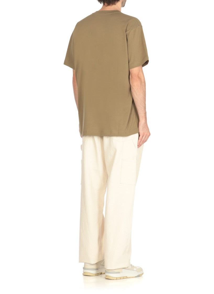 Moschino Cotton T-Shirt With Contrasting Embroidered Logo