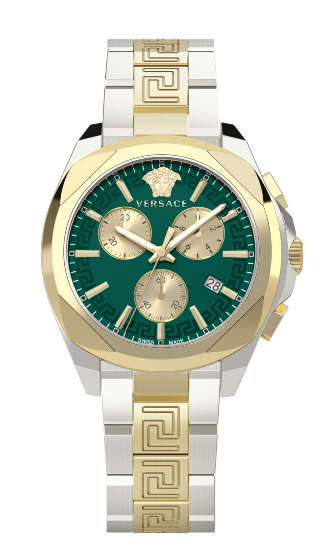 Versace Lady Chrono 40Mm Chronograph In Bicolor Stainless Steel